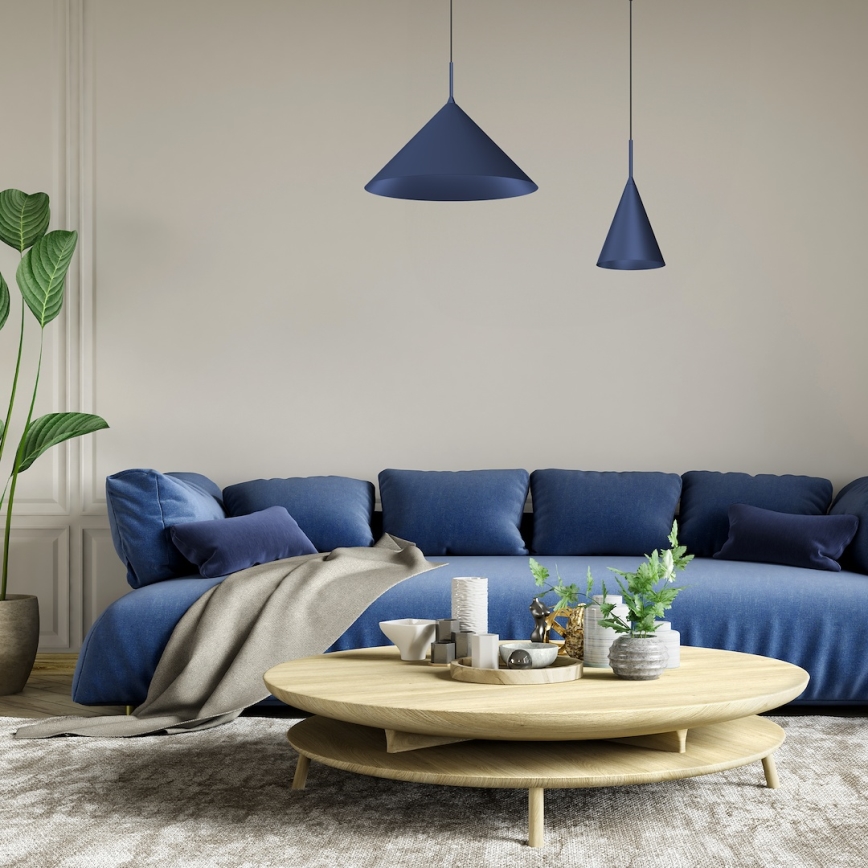 Suspension sur câble CAPITAL 1xGX53/15W/230V Ø 46 cm bleu