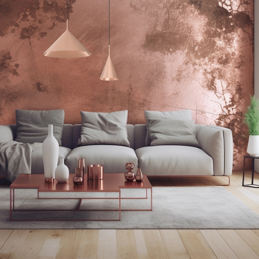 Suspension sur câble CAPITAL 1xGX53/15W/230V Ø 46 cm, finition or rose