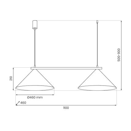Suspension sur câble CAPITAL 2xGX53/15W/230V beige
