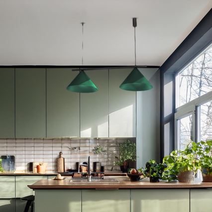 Suspension sur câble CAPITAL 2xGX53/15W/230V verte