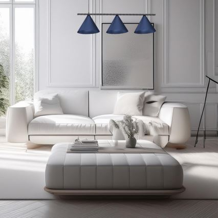 Suspension sur câble CAPITAL 3xGX53/15W/230V bleue