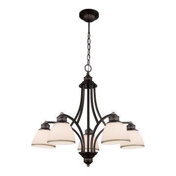 Suspension sur câble CLAIR, 5xE27/60W/230V, Ø 65 cm, finition bronze