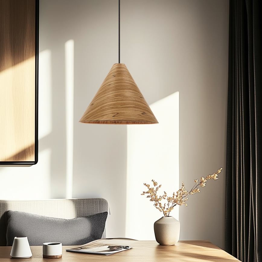 Suspension sur câble CONO 1xE27/40W/230V placage en chêne