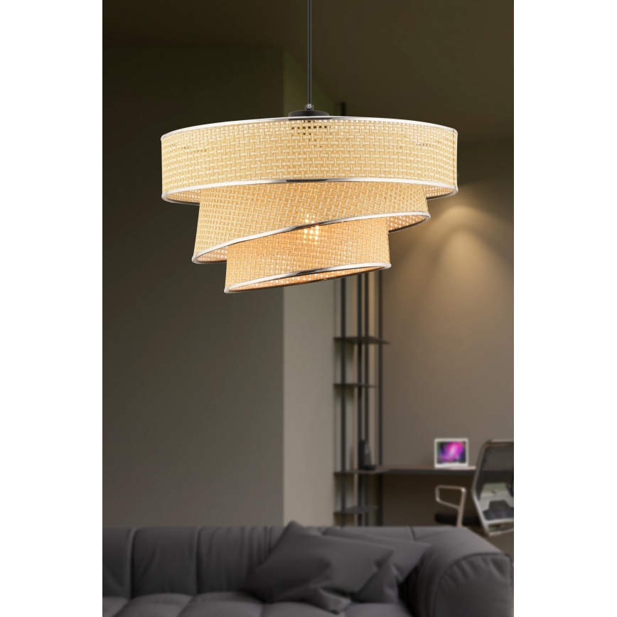 Suspension sur câble COUPER 1xE27/60W/230V beige/chrome brillant