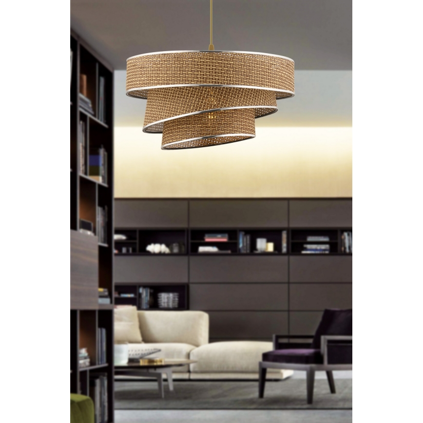 Suspension sur câble COUPER 1xE27/60W/230V marron/chrome brillant