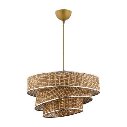 Suspension sur câble COUPER 1xE27/60W/230V marron/chrome brillant