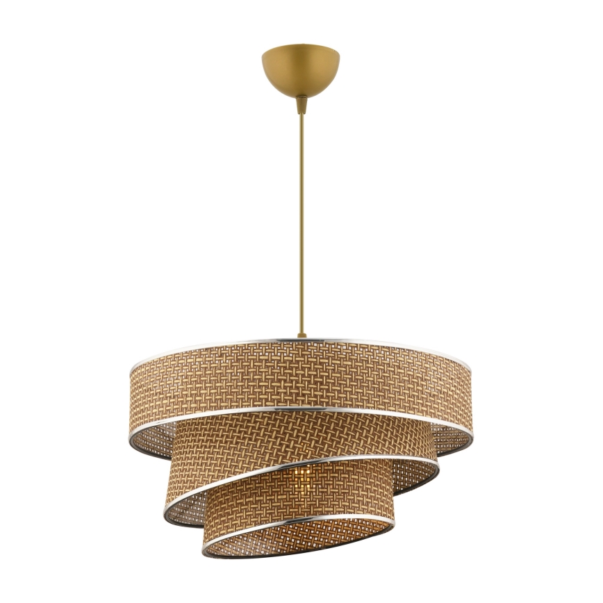 Suspension sur câble COUPER 1xE27/60W/230V marron/chrome brillant