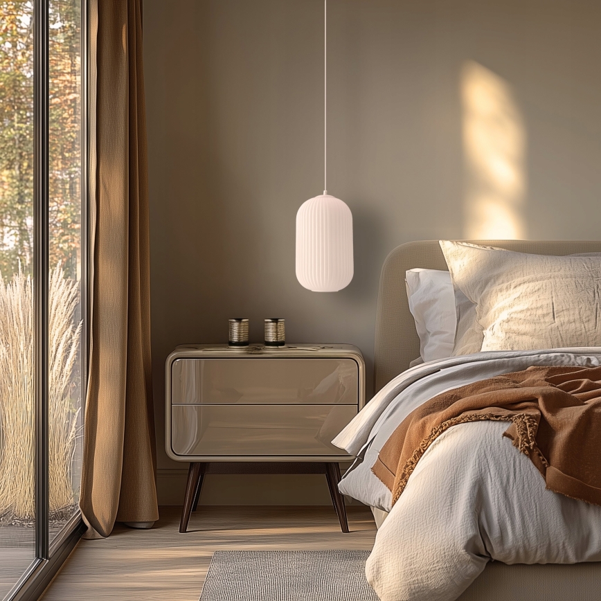 Suspension sur câble CRESTO 1xE27/40W/230V blanche