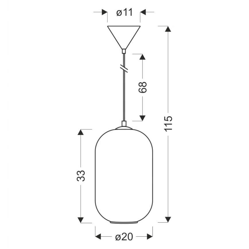 Suspension sur câble CRESTO 1xE27/40W/230V blanche