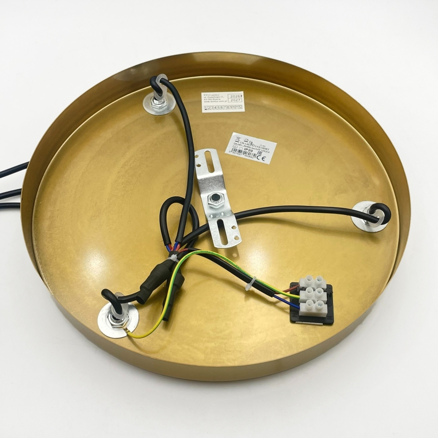 Suspension sur câble CRISTAL 3xE14/15W/230V laiton/noir fumé
