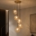 Suspension sur câble CRISTAL 5xE14/15W/230V laiton/beige fumé