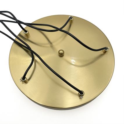 Suspension sur câble CRISTAL 5xE14/15W/230V laiton/beige fumé