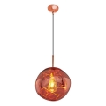 Suspension sur câble CRUMPLED 1xE27/24W/230V Ø 26 cm, finition cuivrée