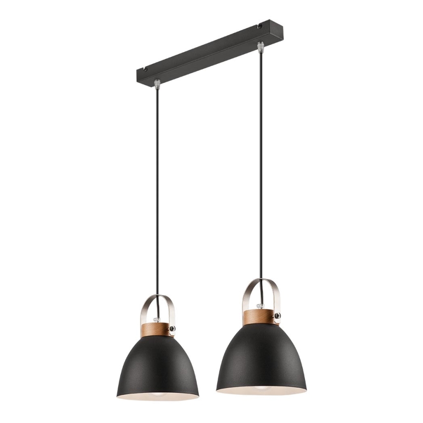 Suspension sur câble DANIELLE 2xE27/60W/230V hêtre