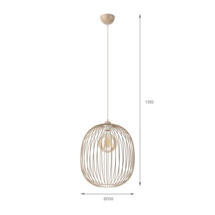 Suspension sur câble DESTELLO 1xE27/15W/230V Ø 33 cm beige