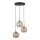 Suspension sur câble DEVI 3xE27/15W/230V noir/beige fumé