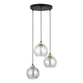 Suspension sur câble DEVI 3xE27/15W/230V noir/transparent