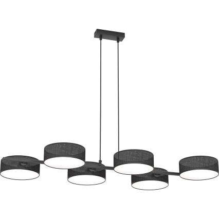 Suspension sur câble DRUMZ 6xE14/10W/230V noire