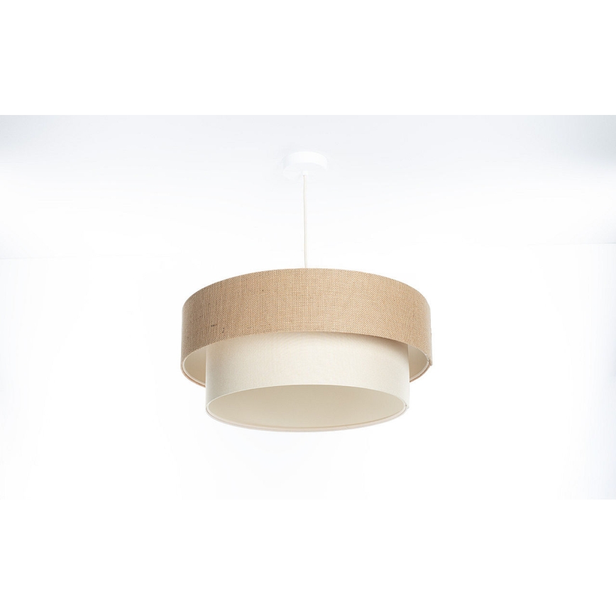 Suspension sur câble DUO 1xE27/60W/230V Ø 50 cm beige/crème