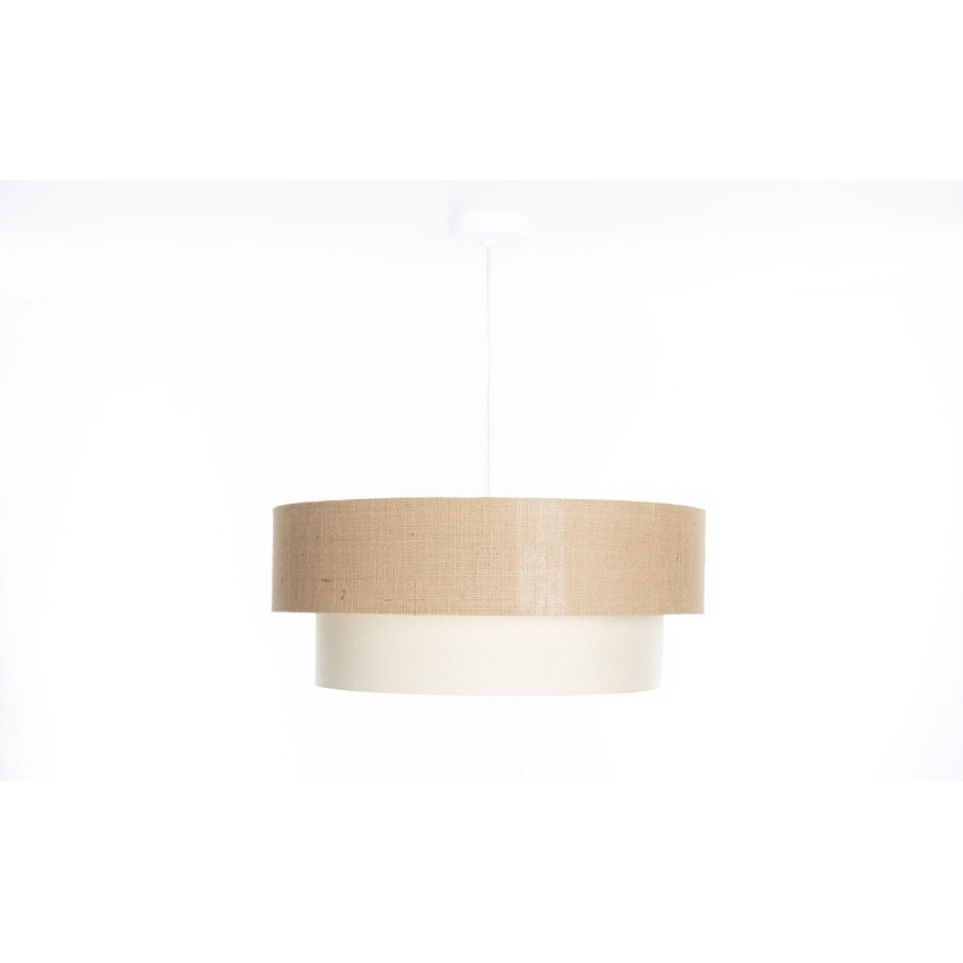 Suspension sur câble DUO 1xE27/60W/230V Ø 50 cm beige/crème