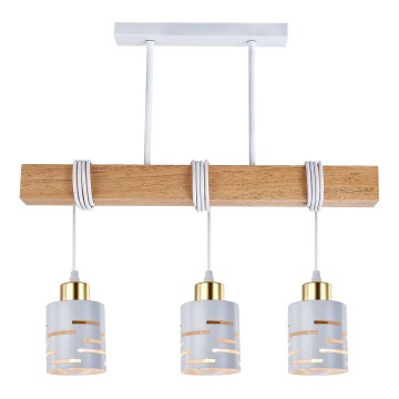 Suspension sur câble ELEN 3x E27/35W/230V blanc/doré/marron