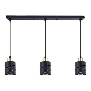 Suspension sur câble ELEN 3xE27/35W/230V noir/or