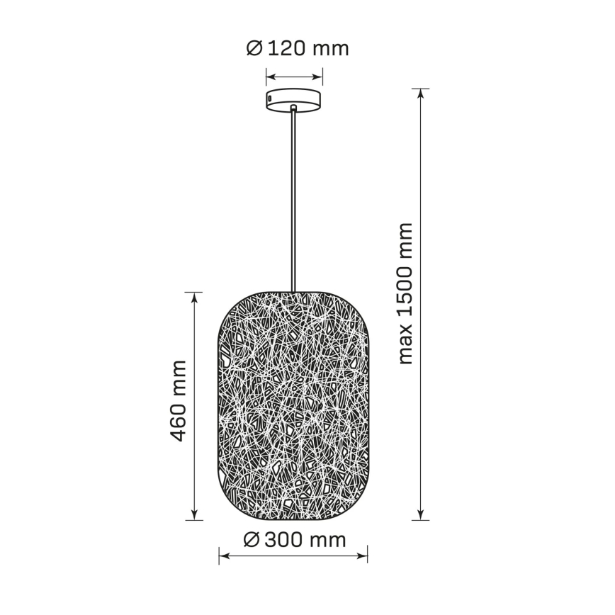 Suspension sur câble ELLEN 1x E27/20 W/230 V, Ø 30 cm, anthracite