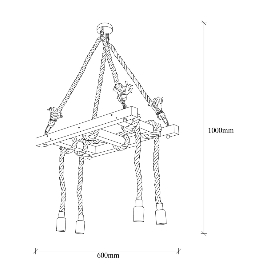 Suspension sur câble EREBOS 4xE27/40W/230V marron