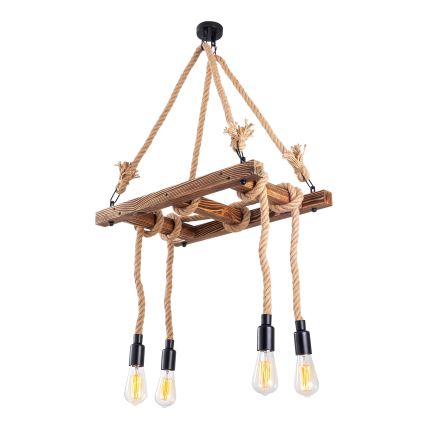 Suspension sur câble EREBOS 4xE27/40W/230V marron