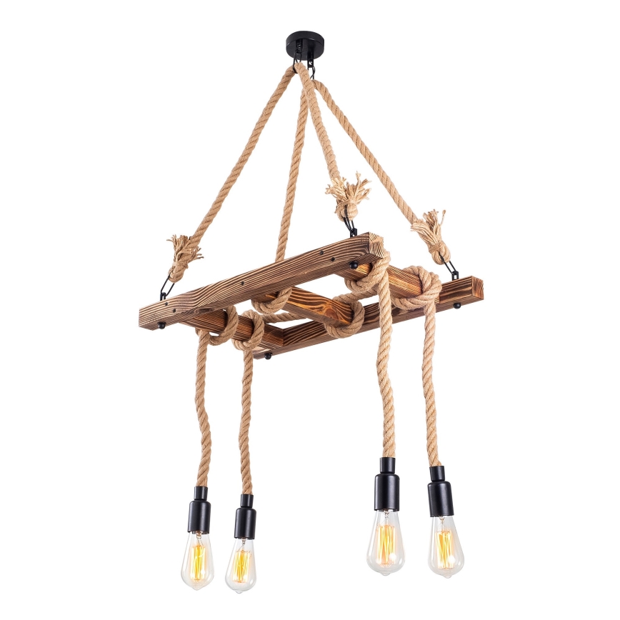 Suspension sur câble EREBOS 4xE27/40W/230V marron