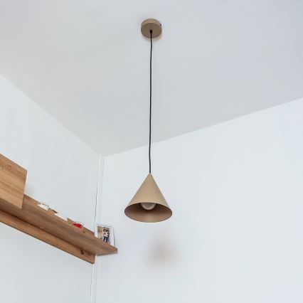 Suspension sur câble ETNA II, 1x E27, 15 W, 230 V, Ø 18,5 cm, beige