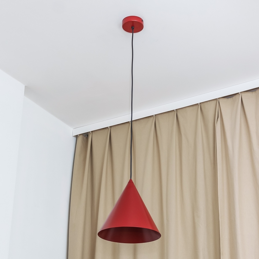 Suspension sur câble ETNA II 1xE27/15W/230V, diam. 25 cm, rouge