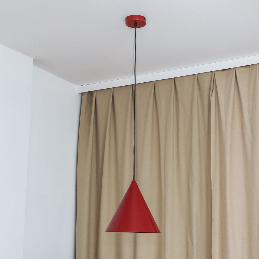Suspension sur câble ETNA II 1xE27/15W/230V, diam. 25 cm, rouge