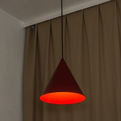 Suspension sur câble ETNA II 1xE27/15W/230V, diam. 25 cm, rouge