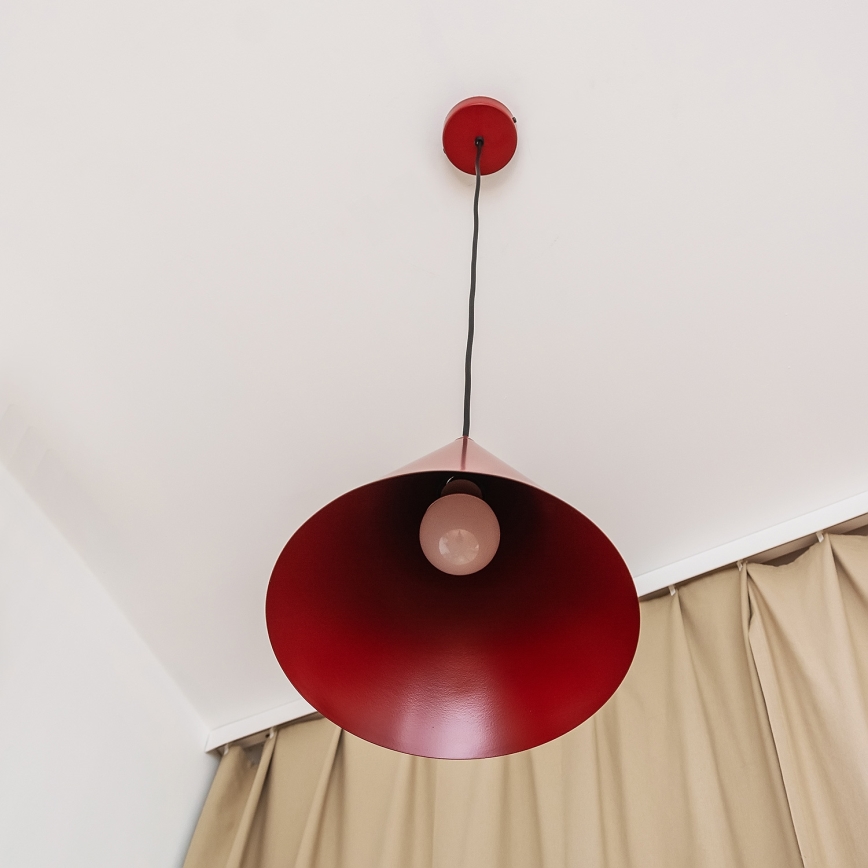 Suspension sur câble ETNA II 1xE27/15W/230V, diam. 25 cm, rouge