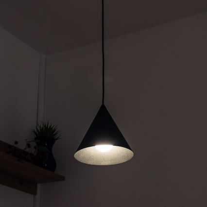 Suspension sur câble ETNA II 1xE27/15W/230V Ø 18,5 cm noire