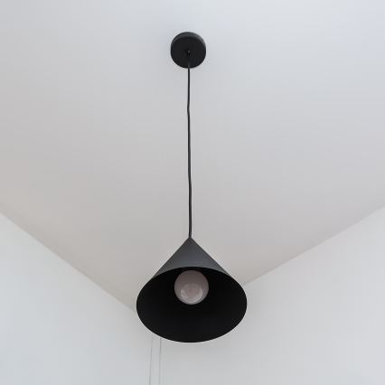 Suspension sur câble ETNA II 1xE27/15W/230V Ø 18,5 cm noire