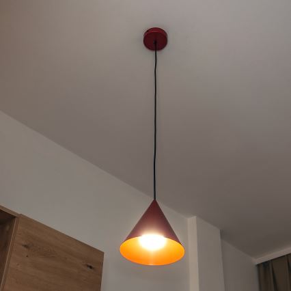 Suspension sur câble ETNA II 1xE27/15W/230V Ø 18,5 cm rouge