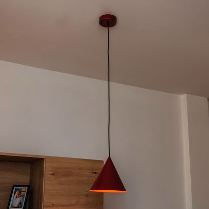 Suspension sur câble ETNA II 1xE27/15W/230V Ø 18,5 cm rouge