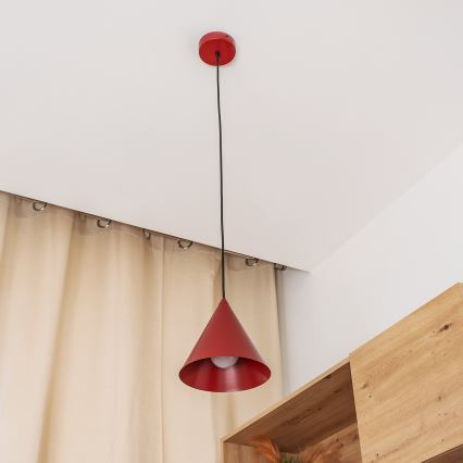 Suspension sur câble ETNA II 1xE27/15W/230V Ø 18,5 cm rouge