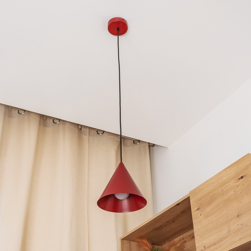 Suspension sur câble ETNA II 1xE27/15W/230V Ø 18,5 cm rouge