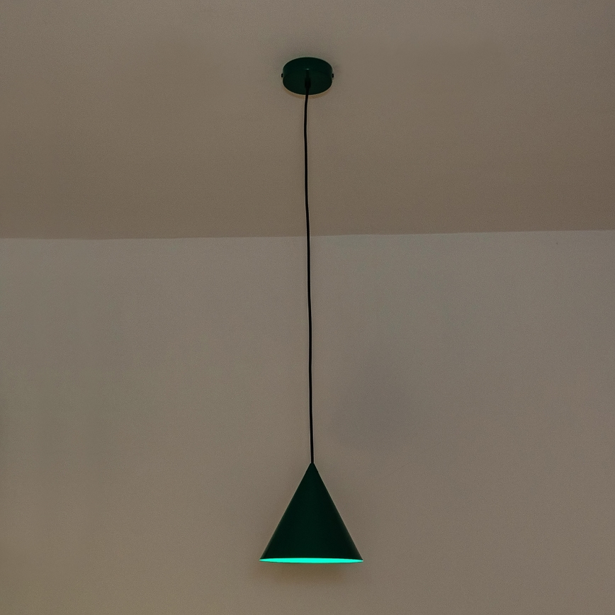 Suspension sur câble ETNA II 1xE27/15W/230V Ø 18,5 cm, vert