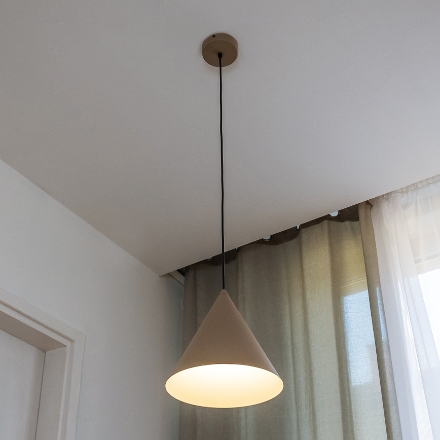 Suspension sur câble ETNA II 1xE27/15W/230V Ø 25 cm beige