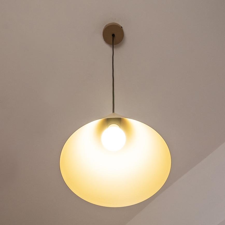 Suspension sur câble ETNA II 1xE27/15W/230V Ø 25 cm beige