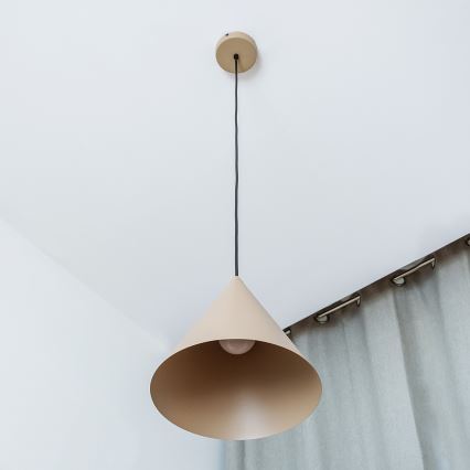 Suspension sur câble ETNA II 1xE27/15W/230V Ø 25 cm beige