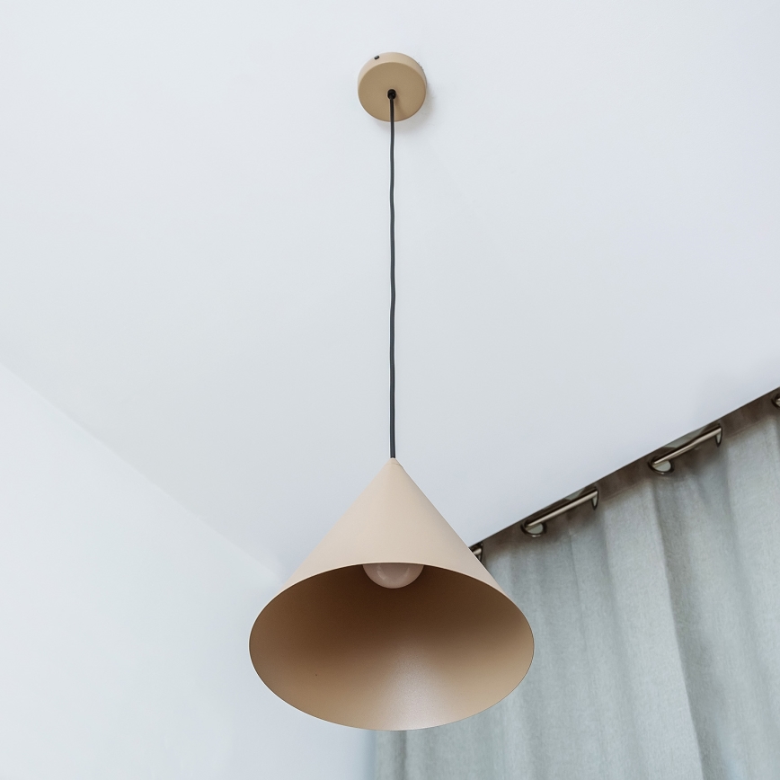 Suspension sur câble ETNA II 1xE27/15W/230V Ø 25 cm beige