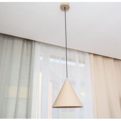 Suspension sur câble ETNA II 1xE27/15W/230V Ø 25 cm beige