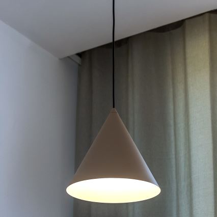 Suspension sur câble ETNA II 1xE27/15W/230V Ø 25 cm beige