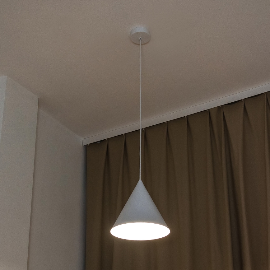 Suspension sur câble ETNA II 1xE27/15W/230V Ø 25 cm blanche