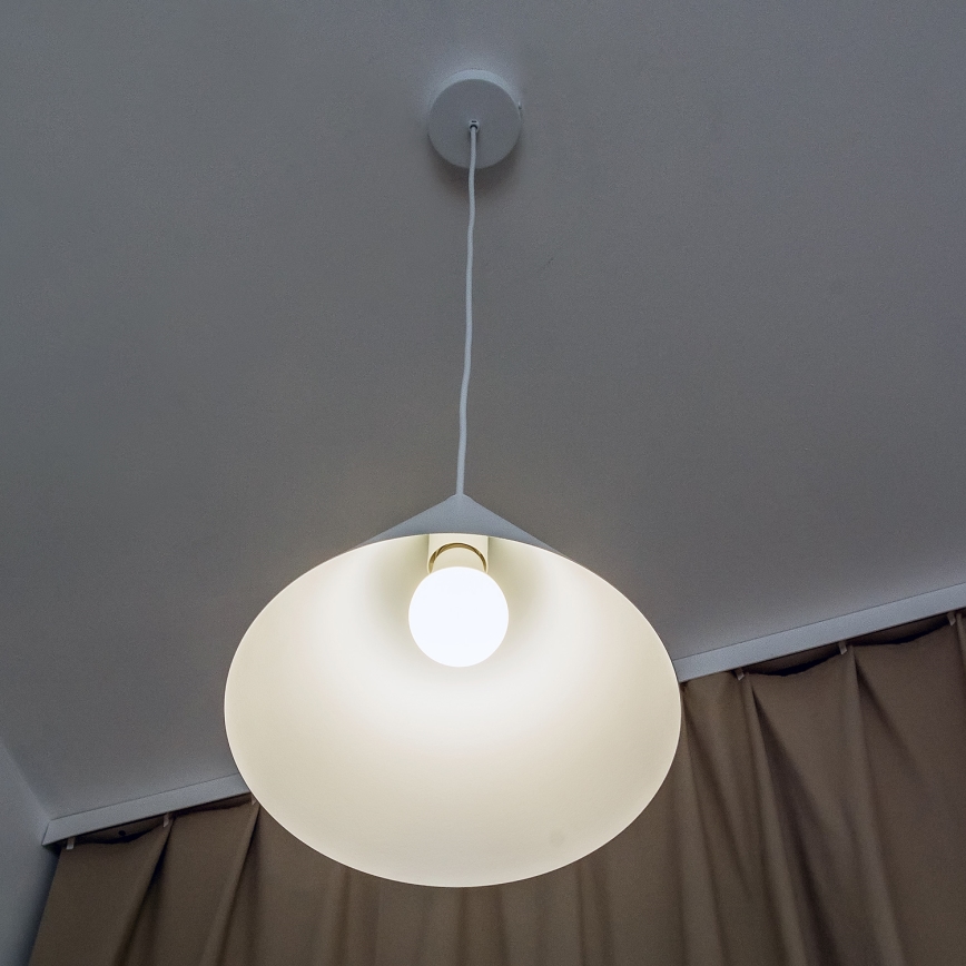 Suspension sur câble ETNA II 1xE27/15W/230V Ø 25 cm blanche